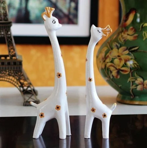 Cute Giraffe de Resina preciosa figurita de Ciervos figura la decoración del hogar regalos de boda