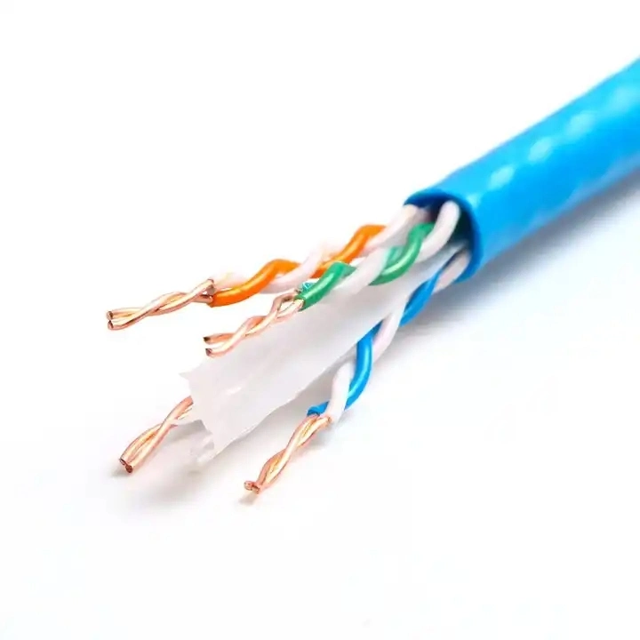 0.57 مم2 23AWG كبل مزدوج مجدول مزدوج UTP CAT6 LAN للبيانات كابل للاتصال بالشبكة