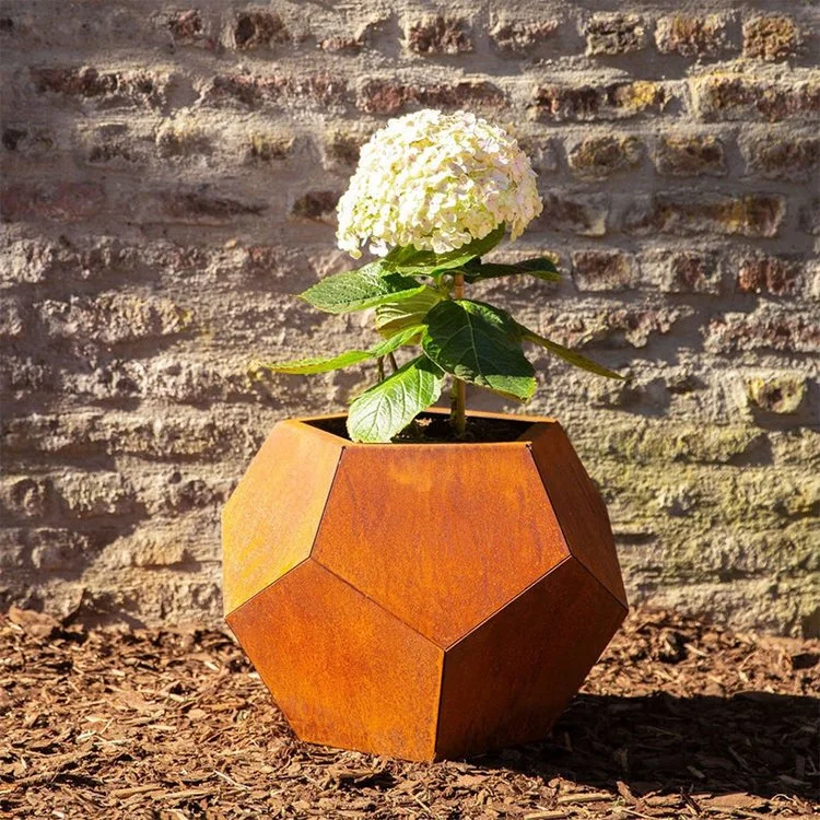 Nouveau design extérieur en acier Corten Pot de fleurs