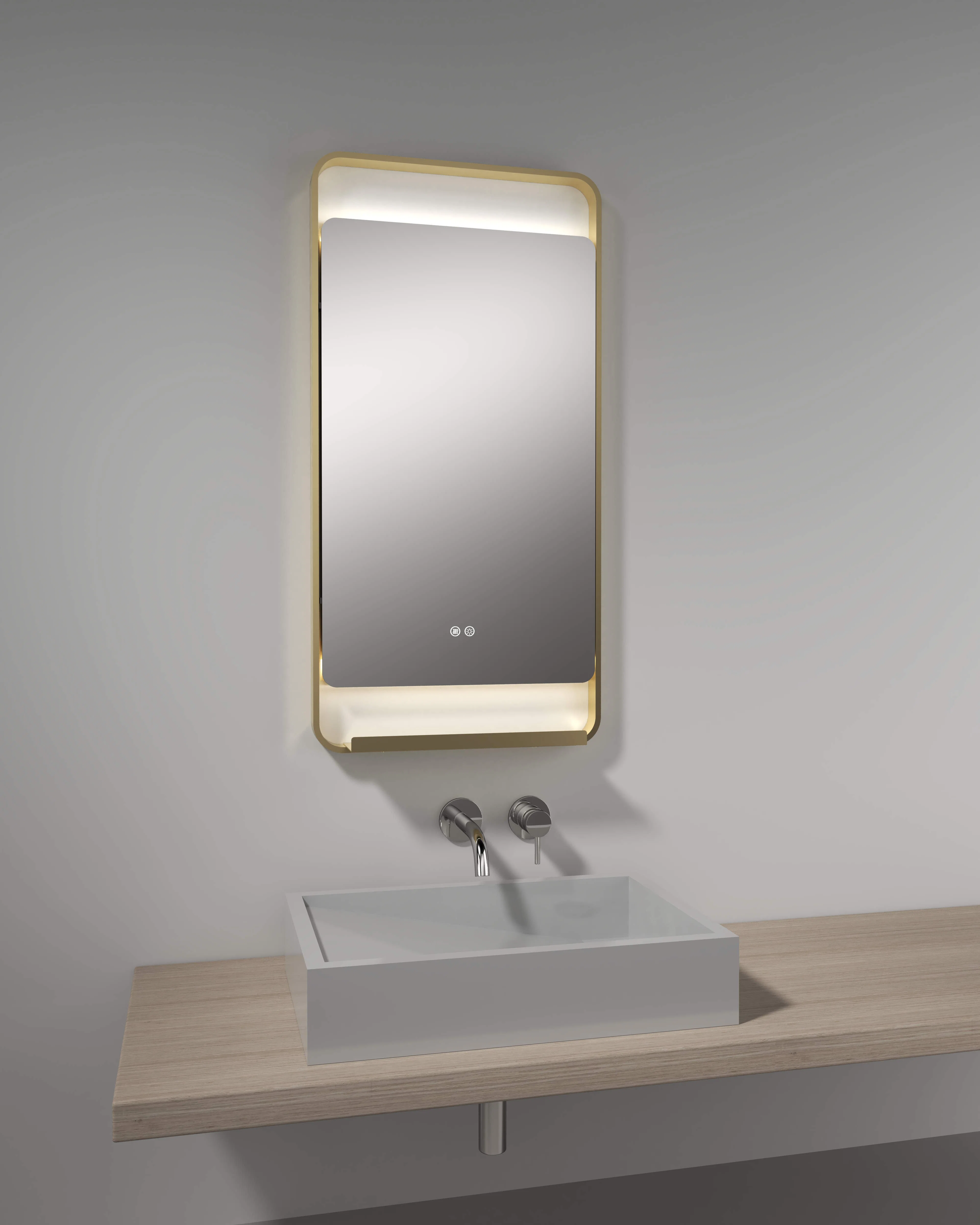 European Style Luxurious Bathroom Bedroom Decoration LED Mirror with Lights