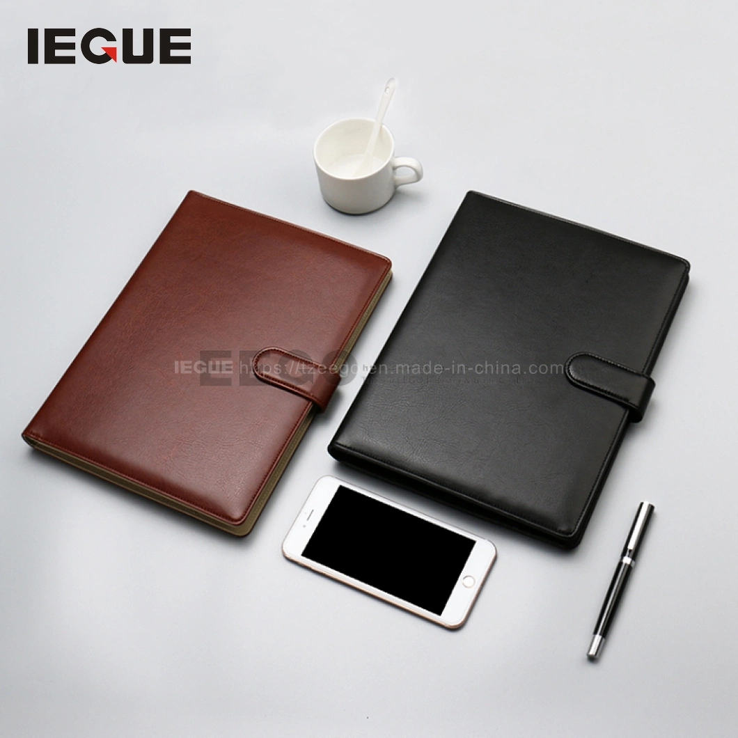 A4 Leather Compendium/PU Portfolio/File Folder with Logo Embossed