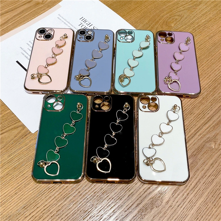 TPU Mobile Electroplate Phone Case with Love Chain for iPhone 13 Case