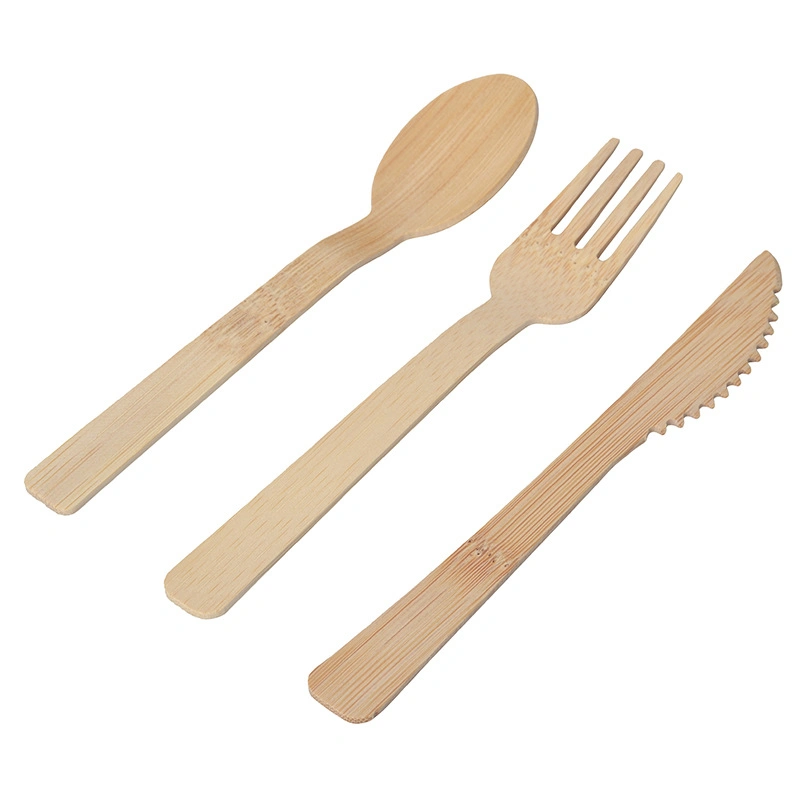 Premium Voyage ensemble de couteaux jetables de bambou bambou fourchettes et cuillères de couteau
