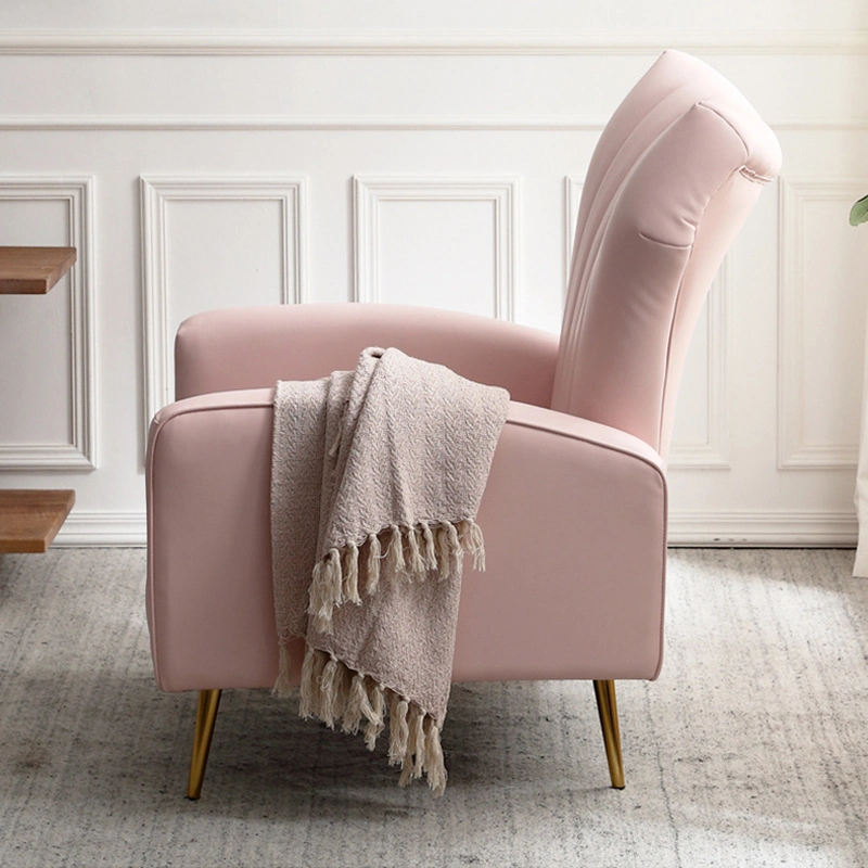 2021 Pink Design New Arrival Modern Metal Legs Leisure Chair