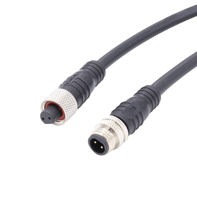 M8 2 3 4 pin Cable de goma masculino femenino tuerca metálica resistente al agua el conector