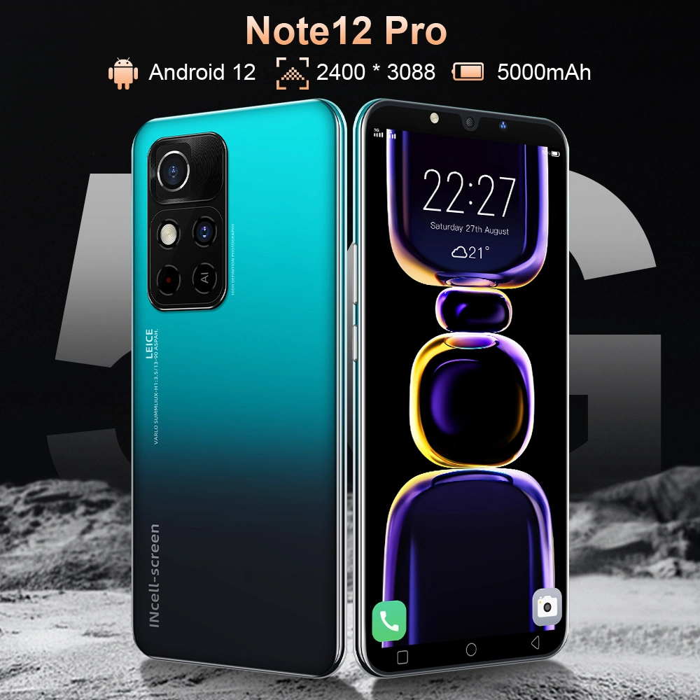 Factory Direct Sales Note12 PRO Smart Mobile Cell Phone Android 12 Unlock Mobile Phone5g Cellphone 5.8 Inch 16GB+1tb 16MP+50MP