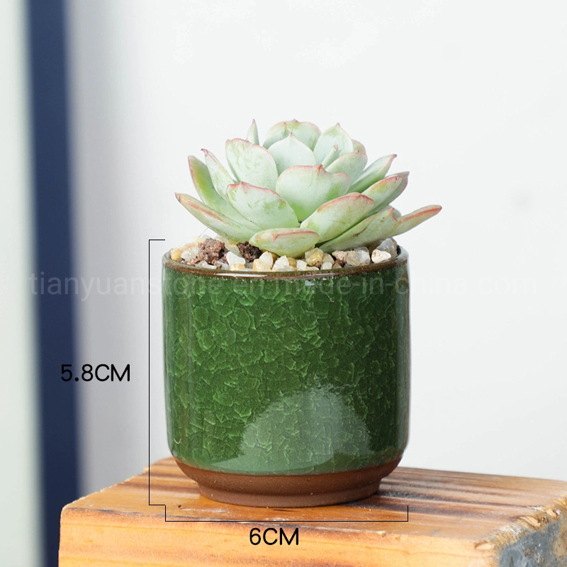 Ice Cracked Flower Pot, Mini Desk, Small Flower Pot, Succulent Combination Small Fresh Color Ceramic Flower Pot