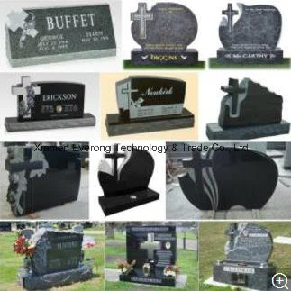 Cross Design Upright Headstone, Shanxi Black Cross Granite Tombstone From Factory Directly