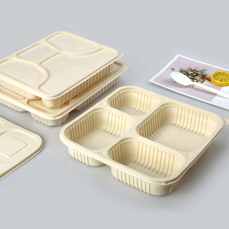 Kompostierbare Lebensmittelbehälter biologisch abbaubar herausnehmen Lebensmittelbehälter mit Deckel mikrowellengeeignet Mitnehmen von Lunchboxen, aus Zuckerrohrfasern für Party