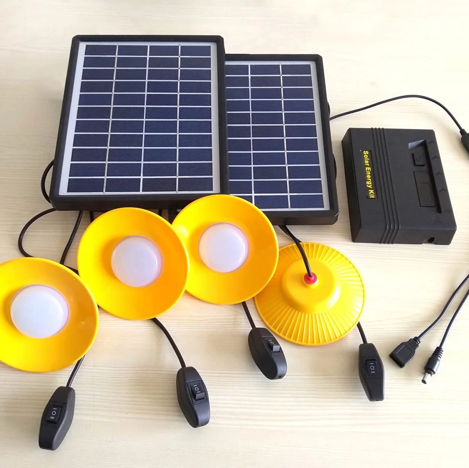 10W Accueil hors réseau système d'éclairage solaire Panneau Solaire système d'alimentation portable