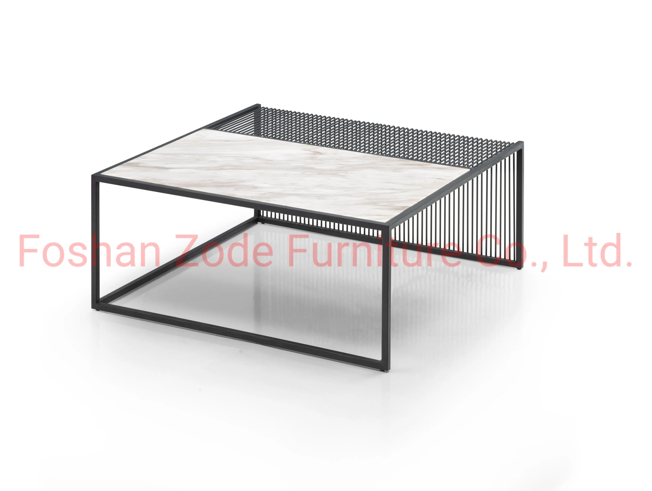 Zode Modern White Marble Metal Furniture Factory Wholesale/Supplier Unique Black Marble Top Coffee Table Chair Home Living Room Hotel