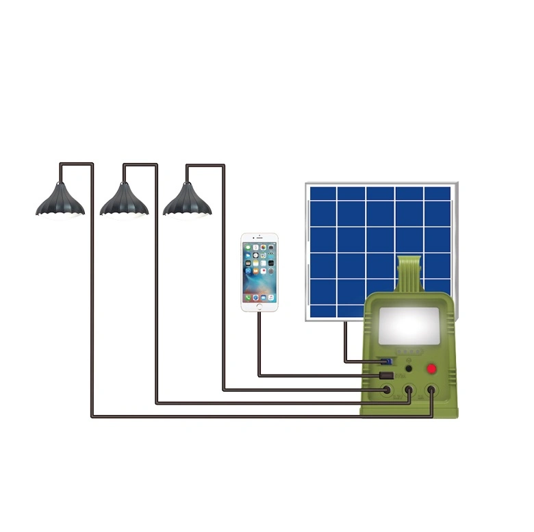 Small Self-Discharge 18W Portable Solar Energy Power Lighting System with Phone Charger for Home and Camping