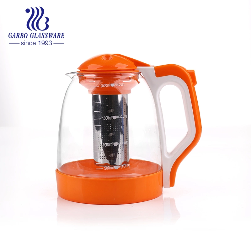 Heißwasser hitzebeständiger Glas Teekanne mit Infuser Glas Wasserkocher Glas Pitcher Teekanne Glas 1600ml