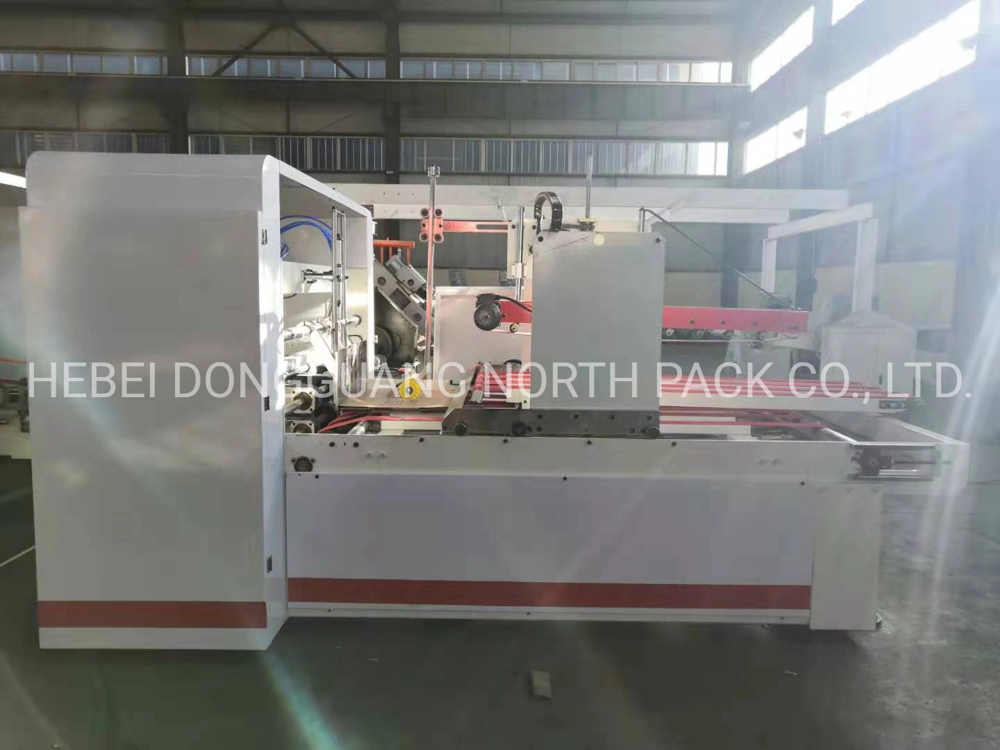 Automatic carton boxing making gluer bundler inline machine