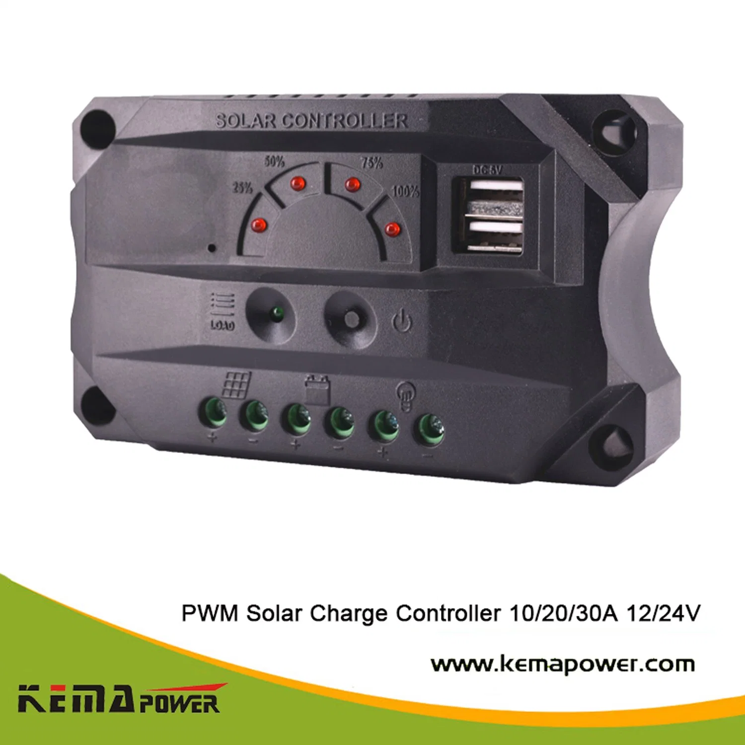 Hhu LED 12/24V 10AMP PWM Solar Power Controller with USB