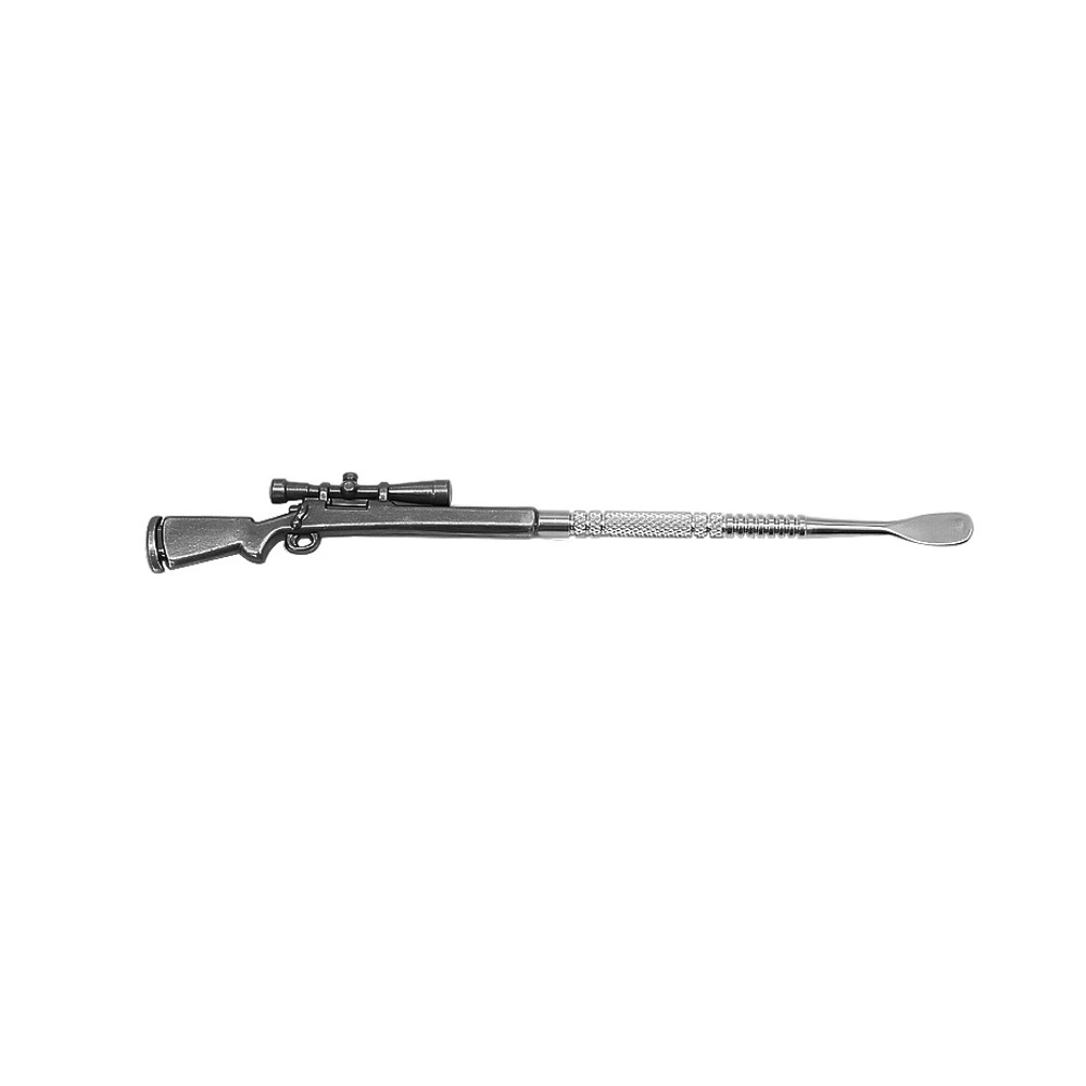 Neue Persönlichkeit Creative Gun-Form Rohr Löffel Metall Pfeife Zubehör Portable DAB-Tool