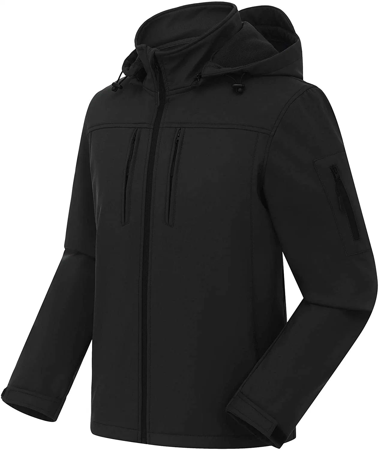 الرجال Softshell العسكرية النمط شتاء الرياضة مقاومة للرياح أزياء في الهواء الطلق سترة ذات غطاء قابل للفك