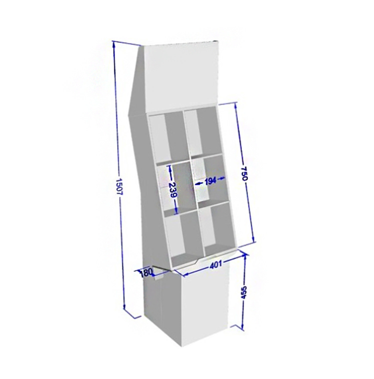 Cardboard Display Very Easy to Mount with Four Trays with Rounded Very Easy to Assemble