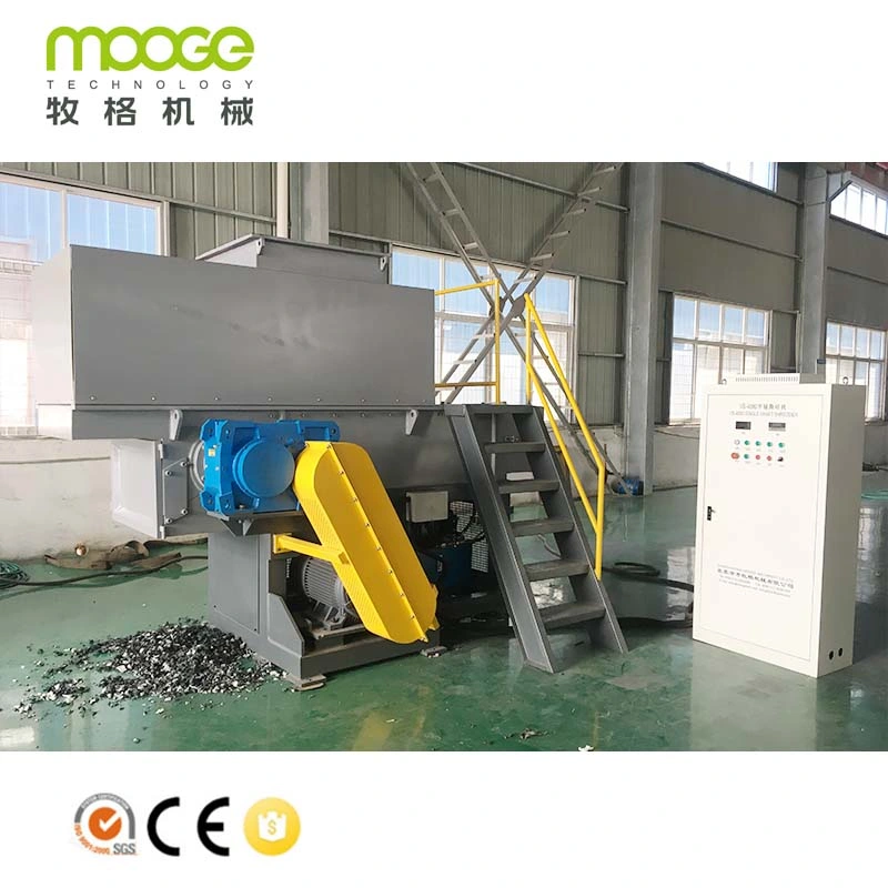 Single shaft plastic pallet/wood/pipe shredder machine