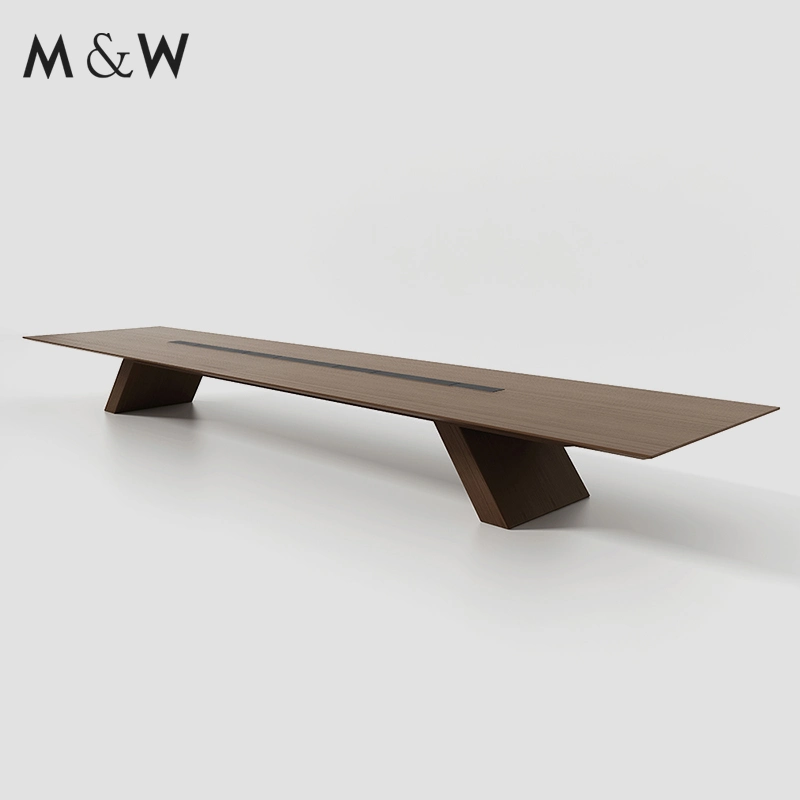 M&W High Quality Large Meeting Desk Wooden Conference Table Veneer Conference Table for 12 People