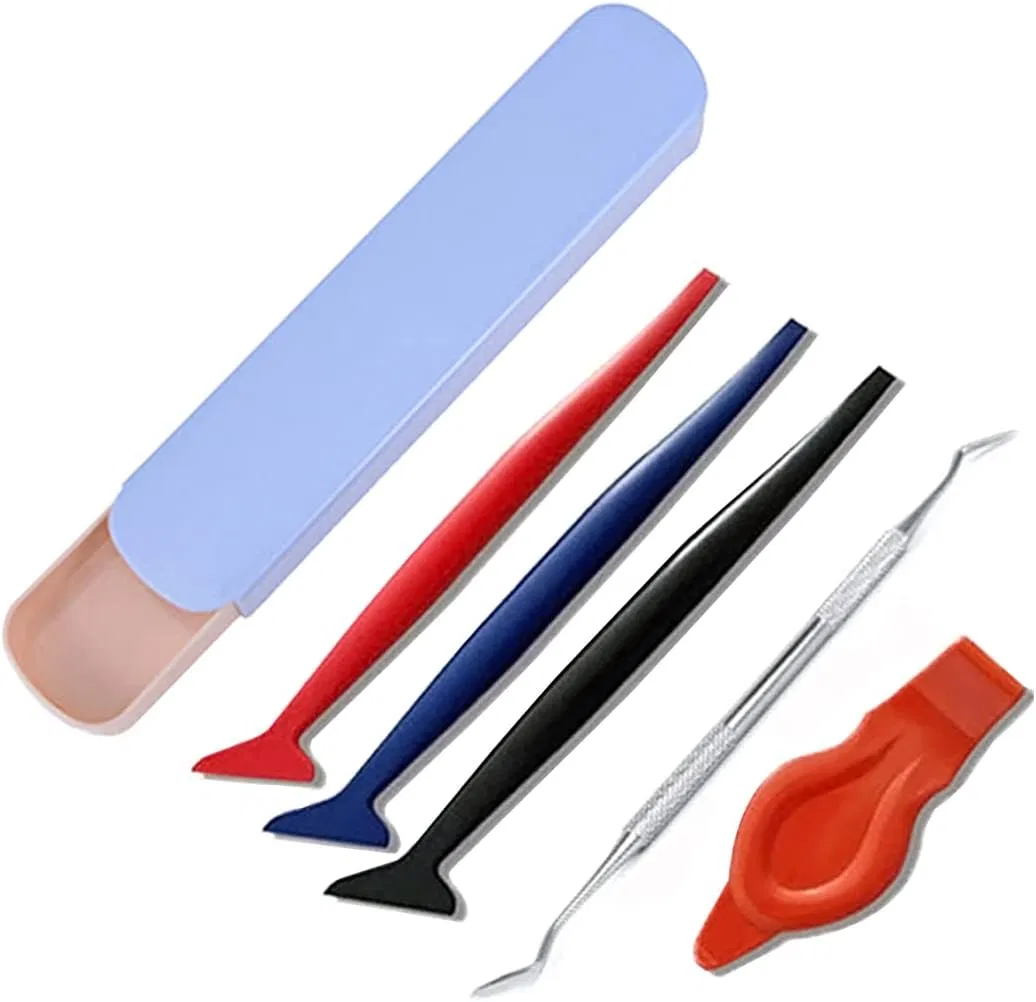 5pcs Car Kit de herramientas de la envoltura de vinilo, plástico de vinilo de borde de fieltro Squeegee, vehículo de la ventana de la cortadora de película de adhesivo rasqueta herramientas aplicador