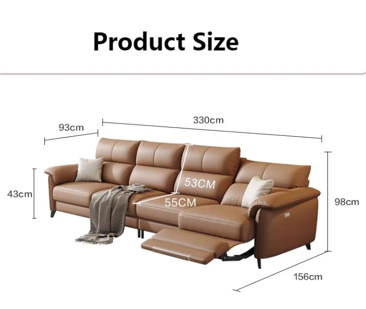 Modern Simple 100% Genuine Leather Electric Function Leather Light Luxury Living Room Sofa