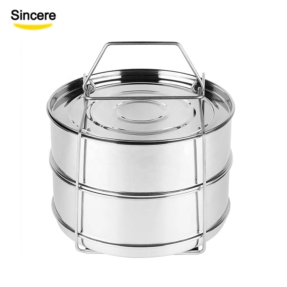 2020 Amazon Best Sale 304 Stainless Steel Stackable Two Tier Food Steamer for 5, 6, 8 Quart Instant Pot