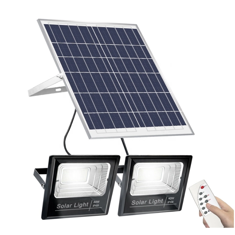 Solar Spot Light Power sistema de energía económica con control remoto Foco LED inductivo bombilla de jardín de luz Estadio Iluminación aluminio accesorio Foco