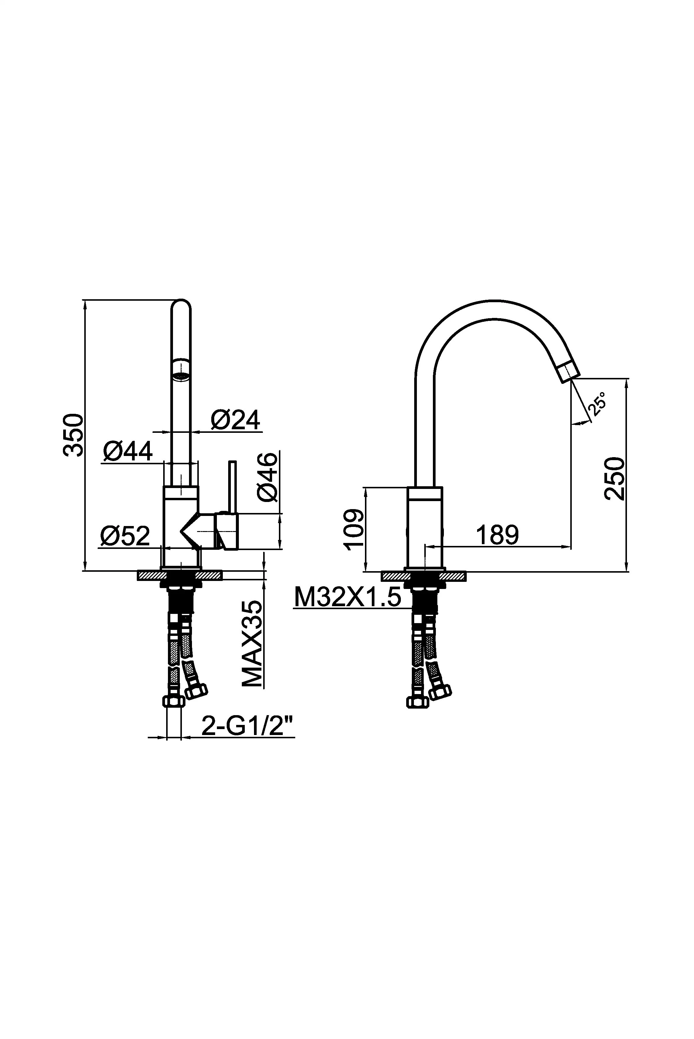 Wholesale High Quality Brass Tap Sanitary Mixer Water Kitchen Faucet Hz839 2101