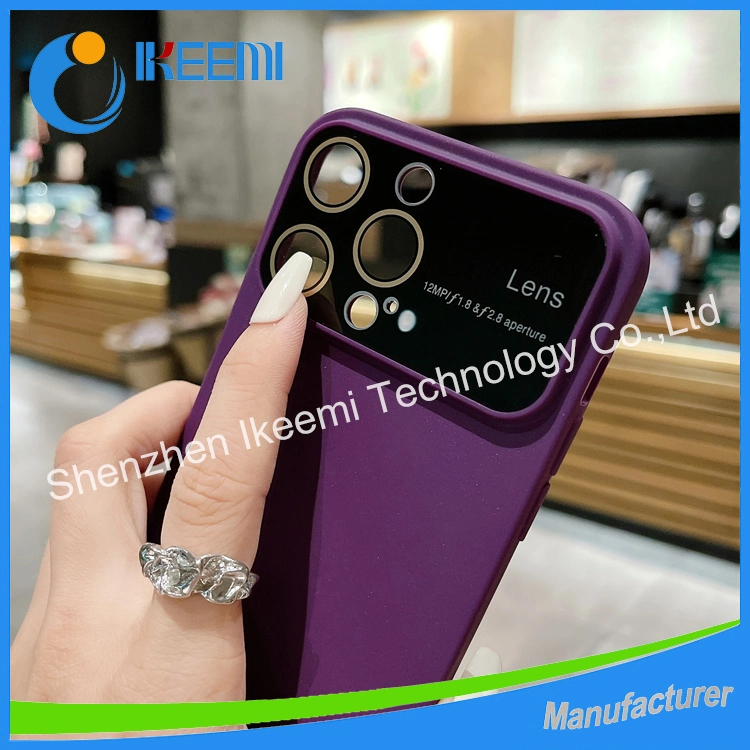 Popular Big Window Suitable for iPhone 14promax Silicone Phone Case Comes with Lens Film Solid iPhone Anti Drop Case