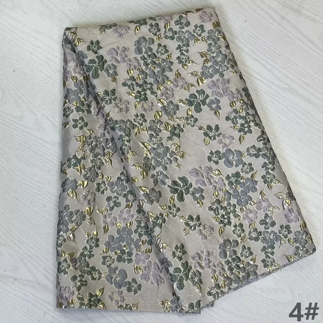 2023 Polyester Metallic Jacquard Brocade Woven Fabric for Clothes