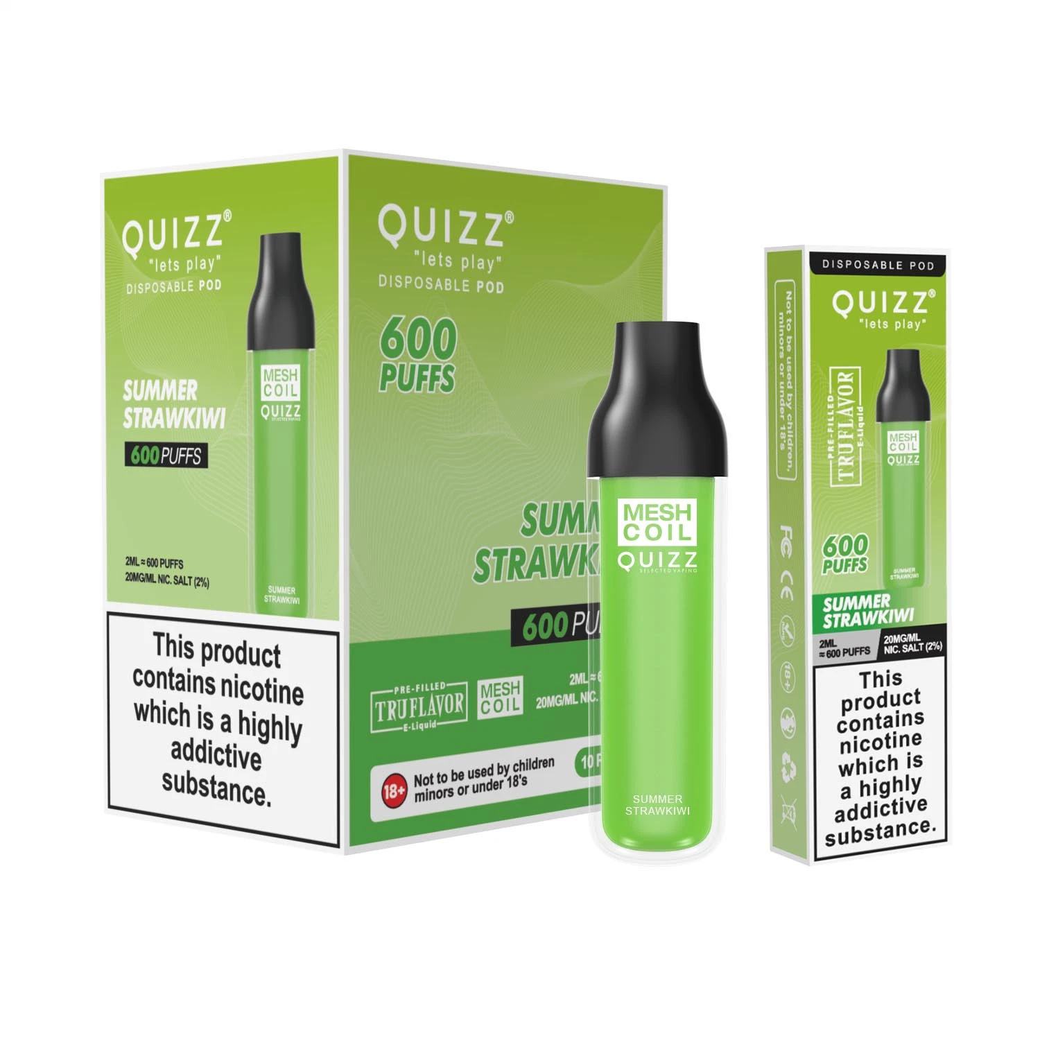 OEM E Cig Shop Disposable/Chargeable Pod Tpd 2% 5% Vape Mod Quizz Vapmod Qd43 600 Puff Mini vape