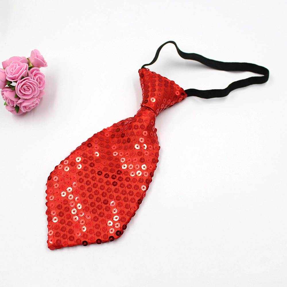 Wholesale Sequined Tie Adult Children Common Street Dance Magic Show Colorful Silk Ties