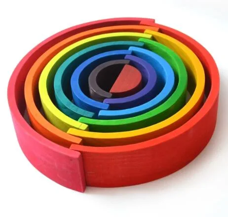 Rainbow de madera Educational Building Blocks Toy for Kids