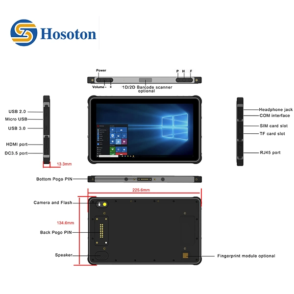 IP67 Three Proof Mini Industrial Windows Tablet PC 8500mAh Big Battery 8 Inch Mobile Tablet Computer with NFC/Bt Q805