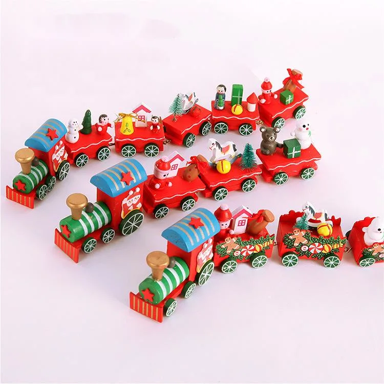 Decorações de Natal Hot Selling Trem pequeno vários estilos de Trem Decoração janela de Natal