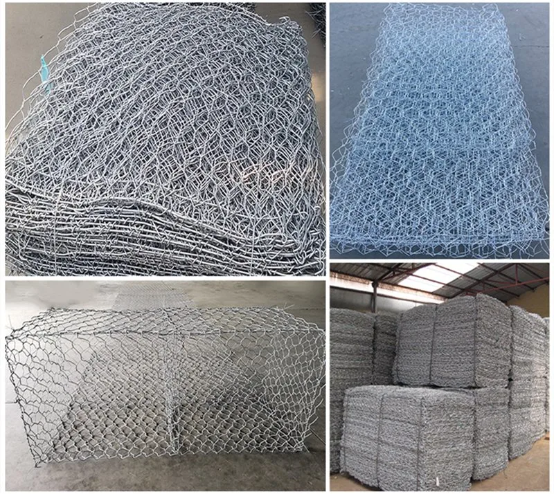 La construcción mallas de alambre tejido galvanizado Gabion Box Cesta Piedra hexagonal de la jaula de colchón Muro