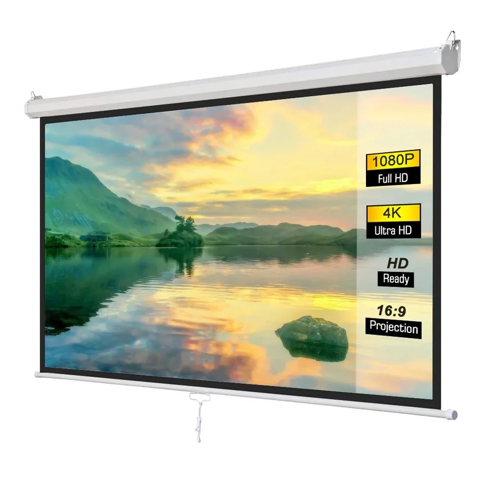 High quality/High cost performance  and Reliantable Manual Pull Down Projector Screen in China