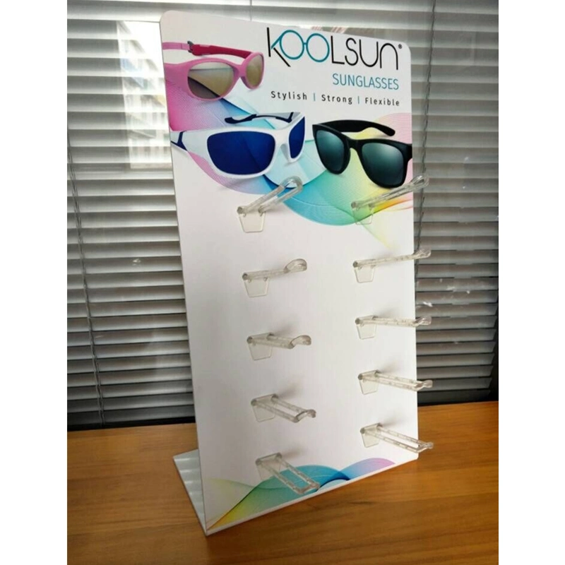 Lunettes de soleil en plexiglas de bureau Présentoir acrylique transparent de gros Eyewear affiche