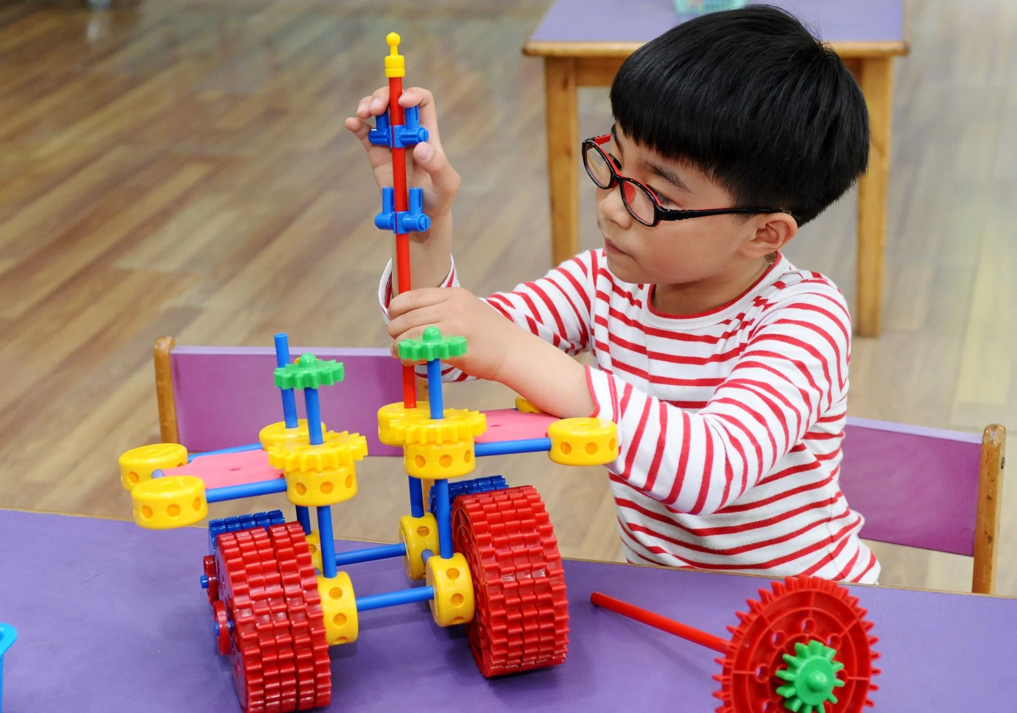 Enfants bricolage éducation blocs de construction Toys House avec fleurs