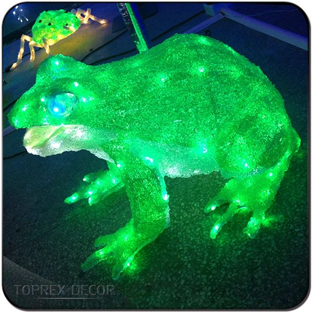 Christmas New Items LED Lighting Arts Lighted Plastic Custom Christmas Animal Light with Frog Shape