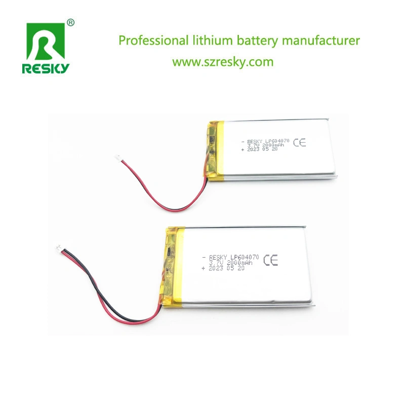 Lp604070 3.7V 2000mAh 2100mAh Lithium Battery for LED Light