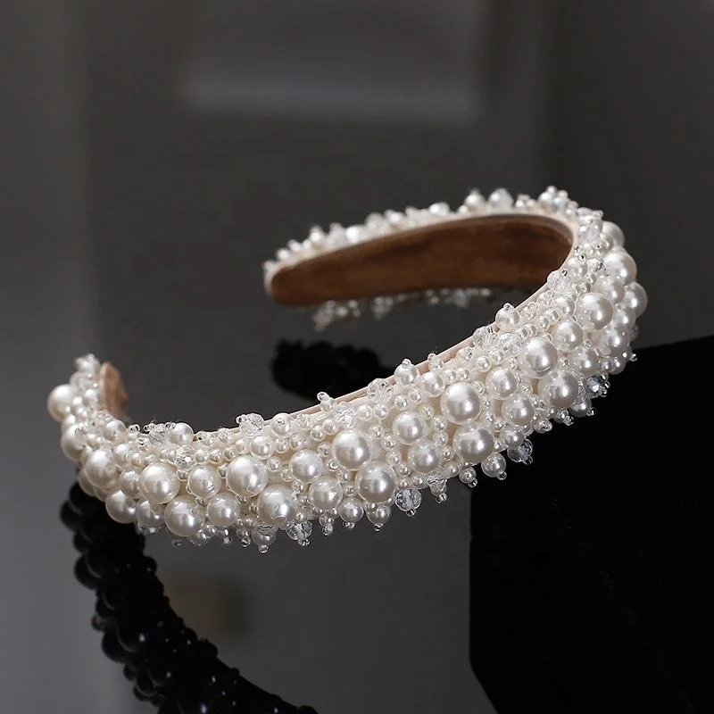 High quality/High cost performance  Luxury Fashion Pearl Hairband Korean Simple Hair Accessories Fine Headband for Women Girls