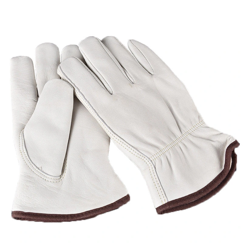 High Quality Cow Leather Made Custom Logo Printing Man Working Safety Gloves