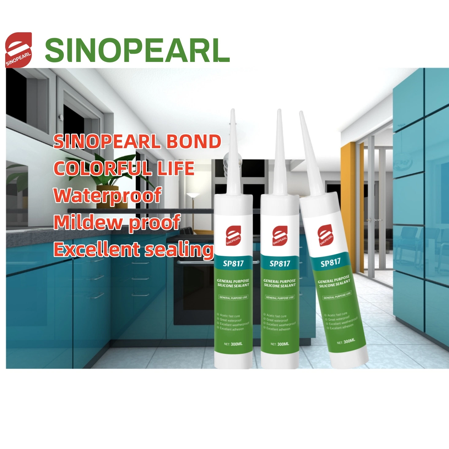 Sinopearl Bond Fast Drying Glass Sealant Glue Gp General Purpose Transparent Silicone Sealant Glue