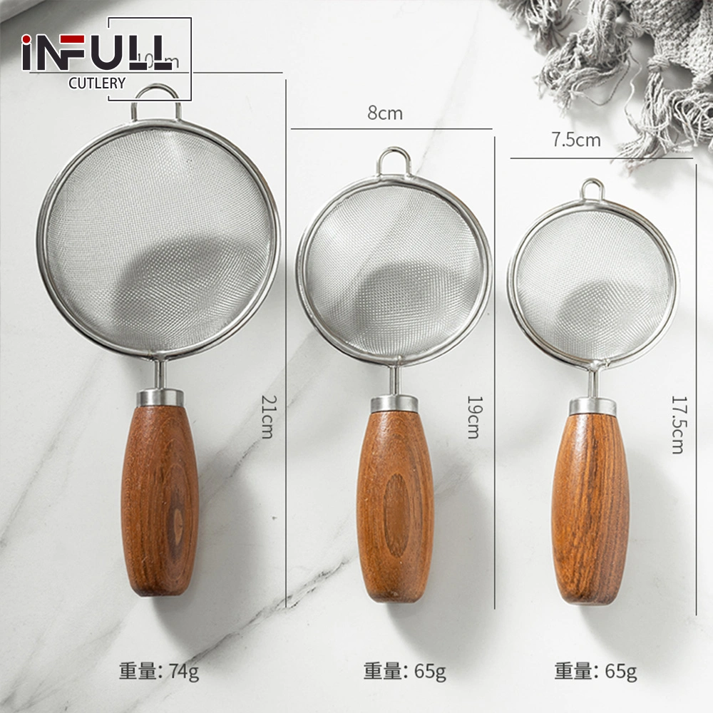 Accesorios de cocina de madera en forma de pera de malla de fugas de malla de 10cm