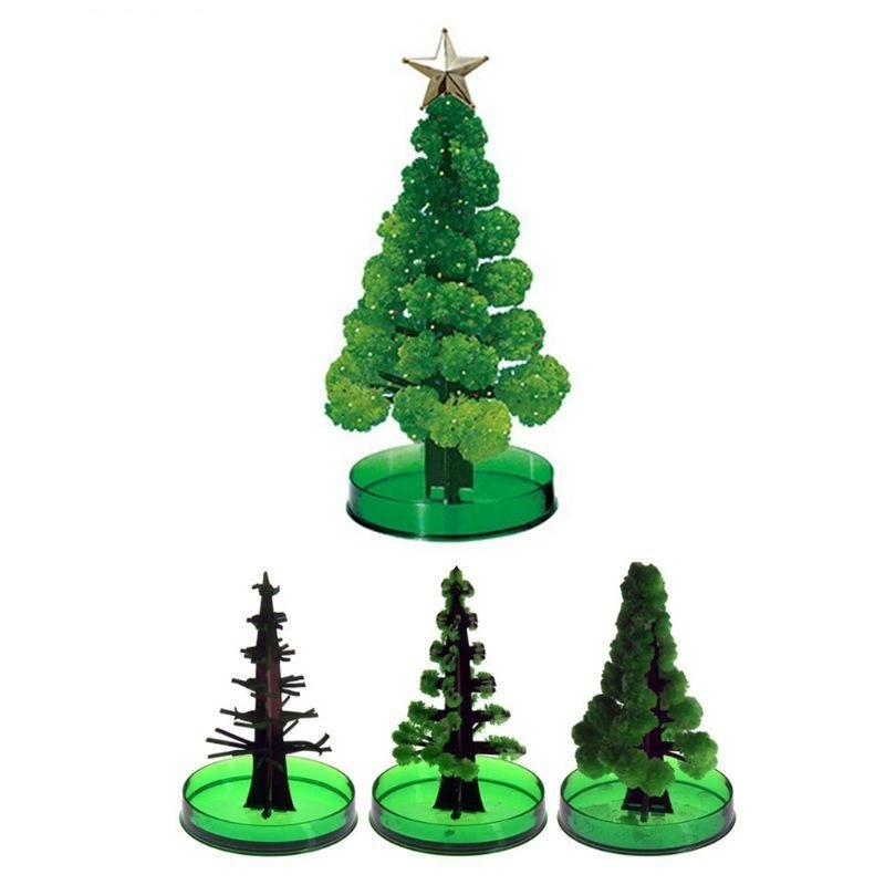 Árvore de Natal crescimento mágico florescendo papel Crystal Trees Kids DIY Brinquedo Mágico Natal Árvore Toy