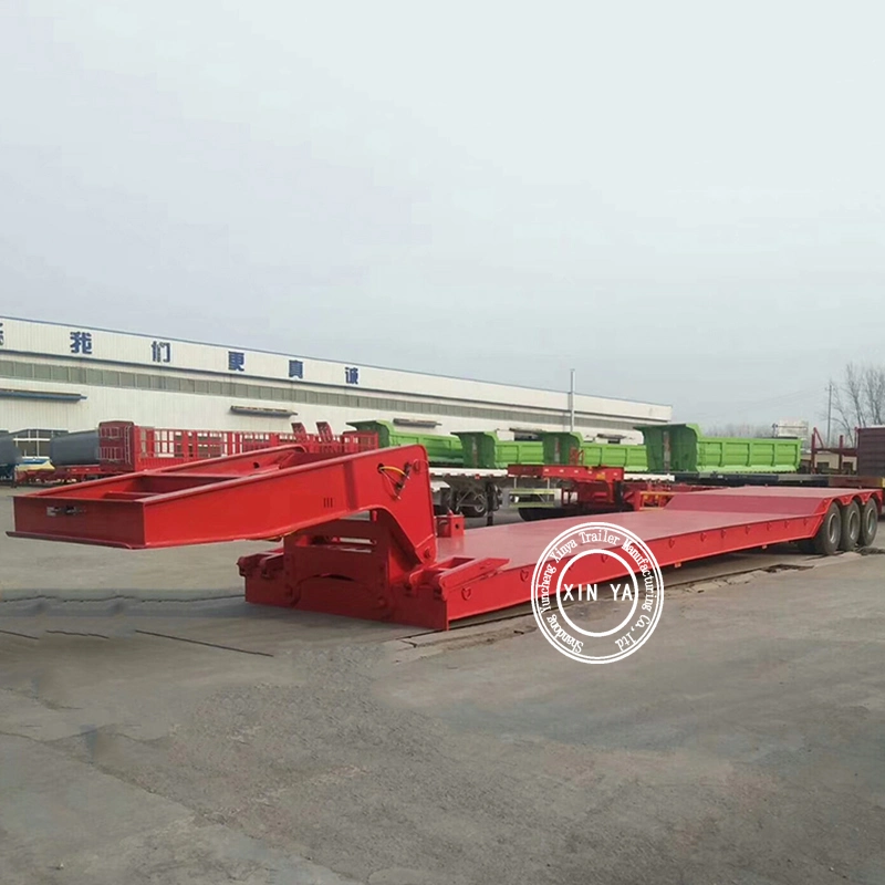 100ton Hydraulischer Zylinder Muldenkipper Transport Tieflader mit Rampe Federn