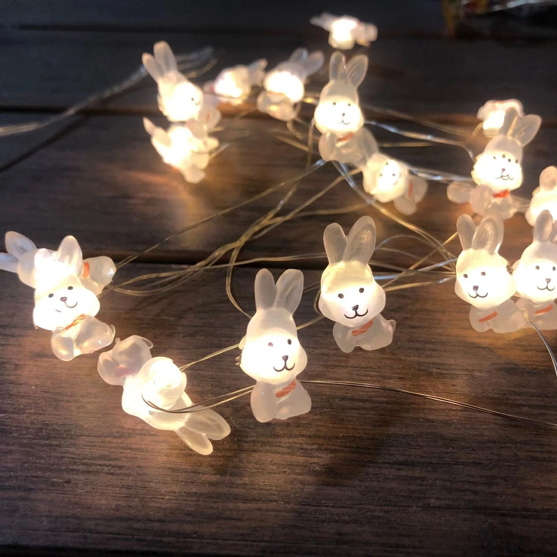 Carrot Rabbit Shape Easter Decorative Light String Battery Box Copper Wire Light String