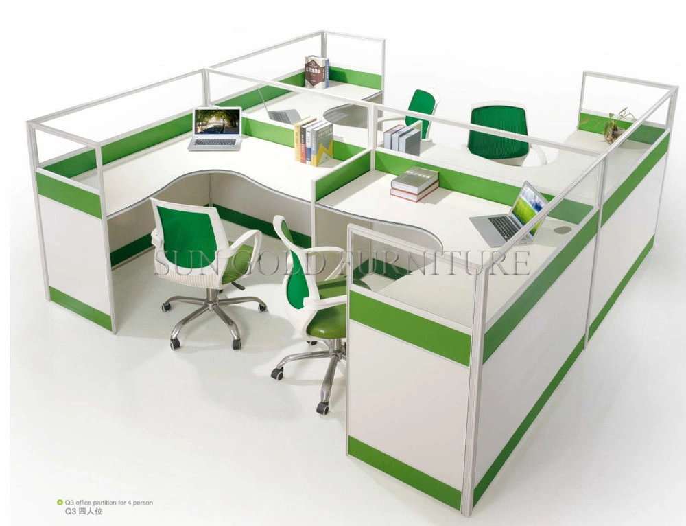 (SZ-WS374) Cheap 4 Seat Cubicle Panel Partition Office Workstation